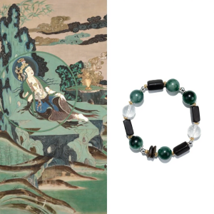 Dunhuanglume Dunhuang Splendor Dream bracelet - Water Grass Agate & Agarwood New Chinese vintage jewelry for her